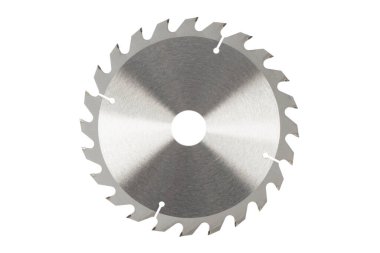Circular saw blade tool isolated on white background. Metal circular power saw blade for wood isolated clipart