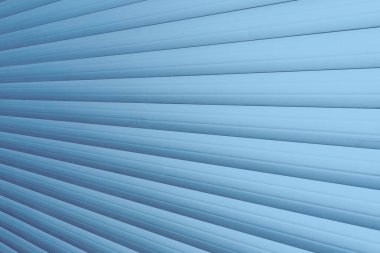 Paten panjuru kapısı. Arka planda metal bir garaj kapısı var. Otomatik elektrikli garaj kapısı. Mavi kapılı garaj..