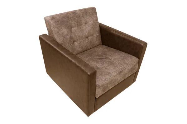 Vorderseite Des Sessels Isoliert Auf Weißem Hintergrund Moderne Möbel Sessel — Stockfoto