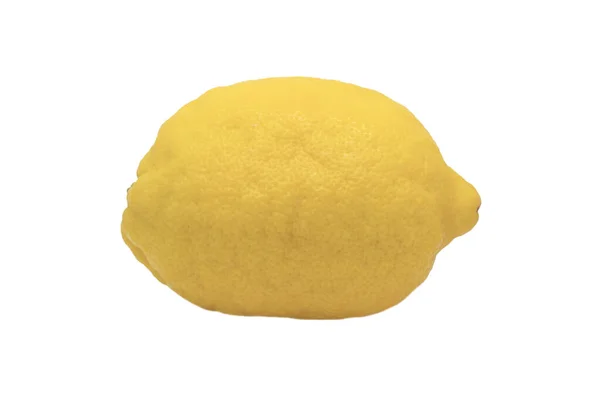 Frutos Cítricos Limão Amarelos Maduros Com Gotas Água Isoladas Fundo — Fotografia de Stock
