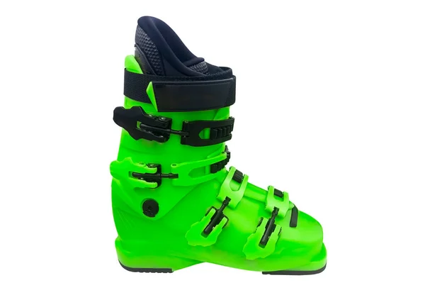 Chaussures Ski Isolées Sur Fond Blanc Équipement Sportif Moderne Isolé — Photo