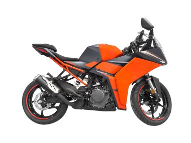 Motosiklet beyaz arka planda izole edilmiş. Yan görüş sporu kırmızı motosiklet izole. 