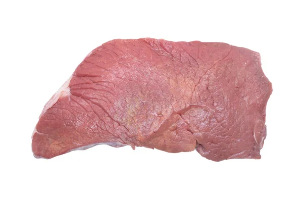 Fondo Textura Carne Roja Res Pieza Ternera Fresca Aislada Sobre — Foto de Stock