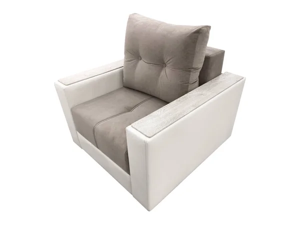Vorderseite Des Sessels Isoliert Auf Weißem Hintergrund Moderne Möbel Sessel — Stockfoto