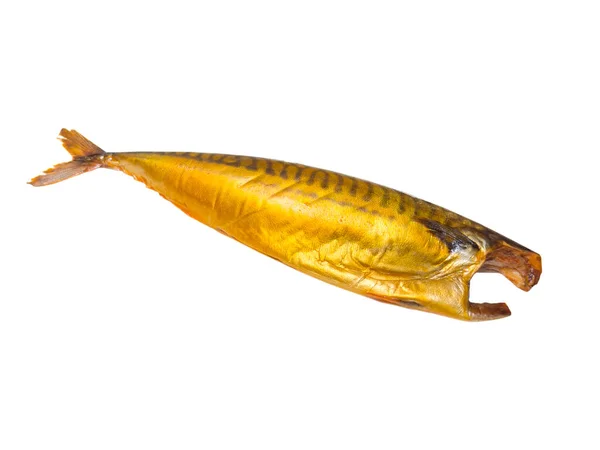 Горячий Копченая Макрель Рыбы Изолированы Белом Фоне Копченая Рыба Копченая — стоковое фото