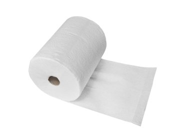 Roll of paper towel isolated on a white table. Paper towel. clipart