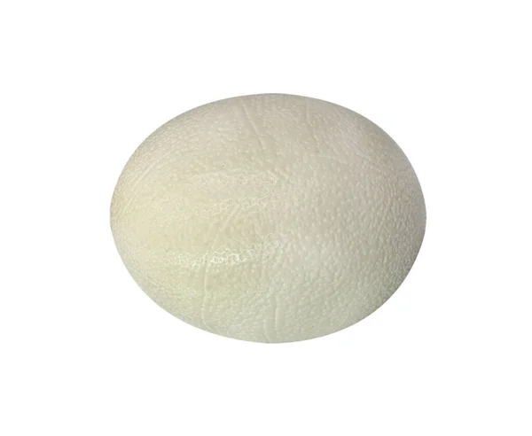 白い背景に孤立した豊かな卵 大きなダチョウの卵 — ストック写真