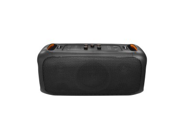 Portatif kablosuz bluetooth hoparlörü beyaz arkaplanda izole edildi. Dijital kablosuz ses hoparlörü izole edildi. Büyük taşınabilir bluetooth hoparlör..