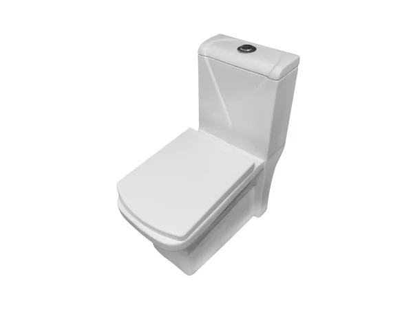 白い背景に隔離された新しい白いセラミックトイレ 隔離されたセラミックトイレボウル — ストック写真