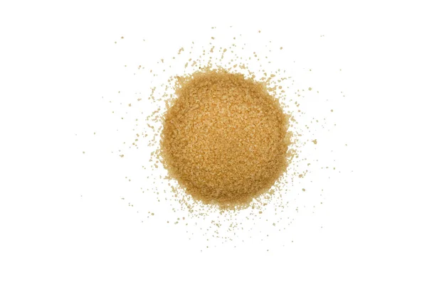 Braunes Zuckerpulver Isoliert Auf Weißem Hintergrund Makroschuss Broenzucker Textur Isoliert — Stockfoto