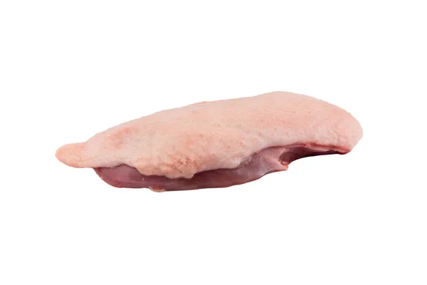 Carne Fresca Peito Pato Isolada Sobre Fundo Branco Peito Cru — Fotografia de Stock