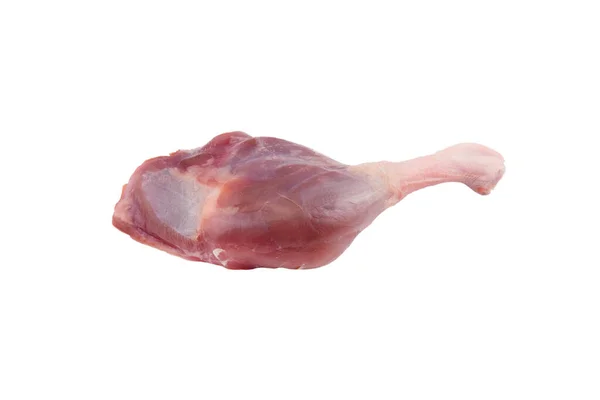 Frisches Entenkeule Fleisch Isoliert Auf Weißem Hintergrund Rohe Entenkeule — Stockfoto