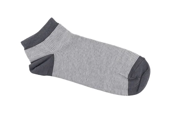 Ponožky Různými Liniemi Izolované Bílém Pozadí Barevné Ponožky Syn Bílé — Stock fotografie