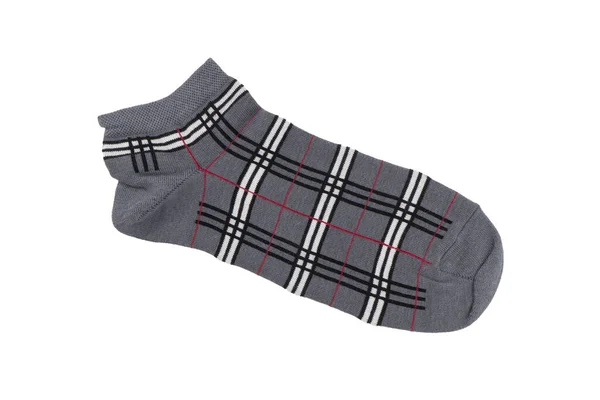 Ponožky Různými Liniemi Izolované Bílém Pozadí Barevné Ponožky Syn Bílé — Stock fotografie