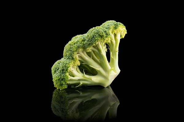 Delicious Fresh Broccoli Isolated Black Background Broccoli Isolated Black Background — Stock Photo, Image