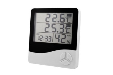 Beyaz arka planda izole edilmiş bir hava istasyonu. Modern ev hava istasyonu izole