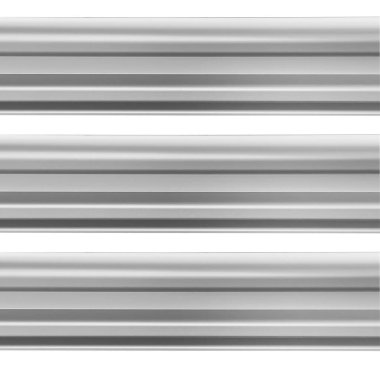 Pencere ve kapı imalatı için alüminyum profil. Yapısal metal alüminyum şekiller. Beyaz arkaplanda izole edilmiş yapılar için alüminyum profil dokusu. 