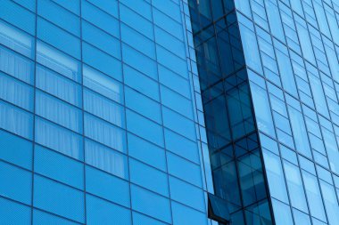 Finans bölgesindeki modern ofis binaları. Ofis binaları. Cam bina arka planı. Gökdelen 'in Pencereleri. İş Ofisi. Kurumsal yapı