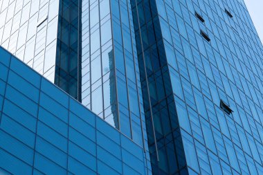 Finans bölgesindeki modern ofis binaları. Ofis binaları. Cam bina arka planı. Gökdelen 'in Pencereleri. İş Ofisi. Kurumsal yapı