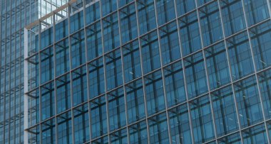 Finans bölgesindeki modern ofis binaları. Ofis binaları. Cam bina arka planı. Gökdelen 'in Pencereleri. İş Ofisi. Kurumsal yapı