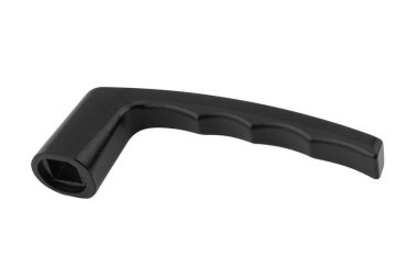 Metal kapı kolu beyaz arka planda izole edilmiş. Evlerin, dairelerin, depoların, ofislerin kapısının önünde. 