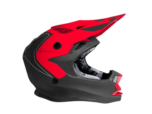 Offroad Motocross Helmet Isolated White Background Side View Full Face Stock Photo