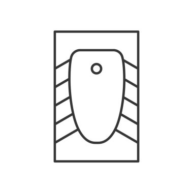 Tuvalet sırası ikonu, üst manzara. Umumi su dolabının piktogramı. Beyaz arkaplanda izole edilmiş vektör illüstrasyonu.