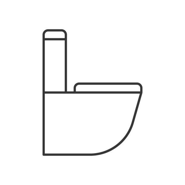 Toilet Line Icon Side View Pictogram Water Closet Vector Illustration — Stock Vector