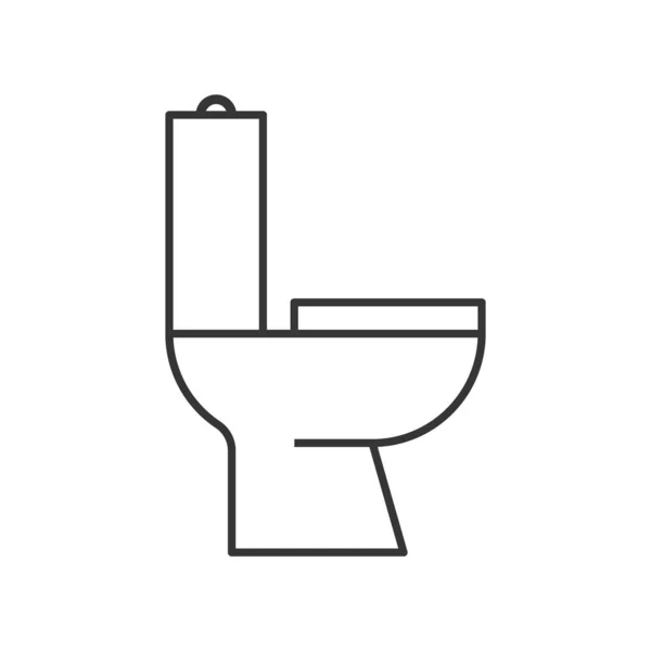 厕所线图标 侧视图 水柜的象形文字 在白色背景上孤立的向量图 — 图库矢量图片