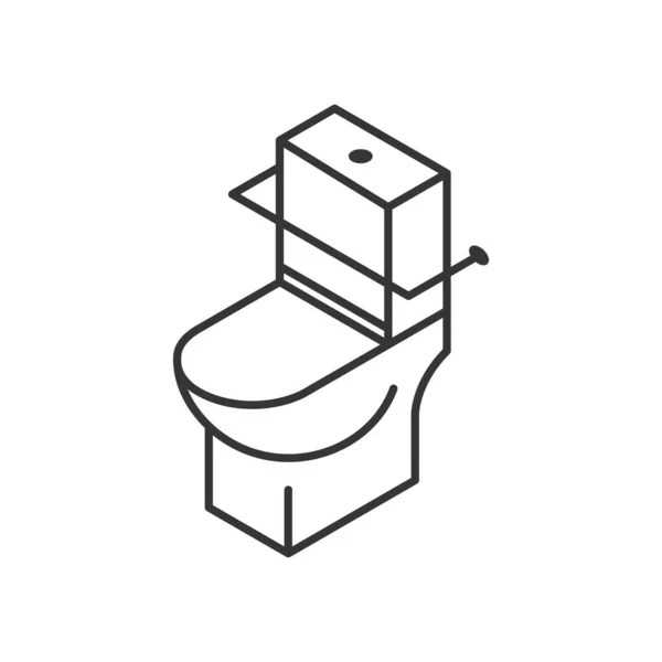 可访问的厕所线图标 等距视图 为身体残疾者设计的水柜象形文字 在白色背景上孤立的向量图 — 图库矢量图片