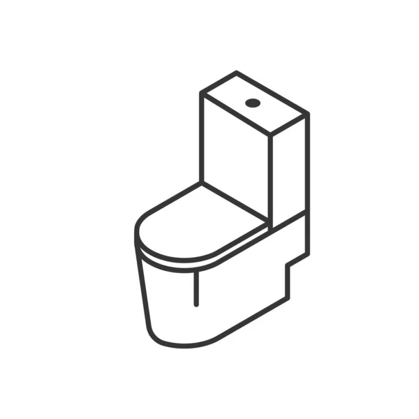 Toilet Line Icon Isometric View Pictogram Water Closet Vector Illustration — Stock Vector