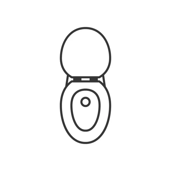Icône Ligne Toilette Vue Dessus Pictogramme Placard Eau Illustration Vectorielle — Image vectorielle