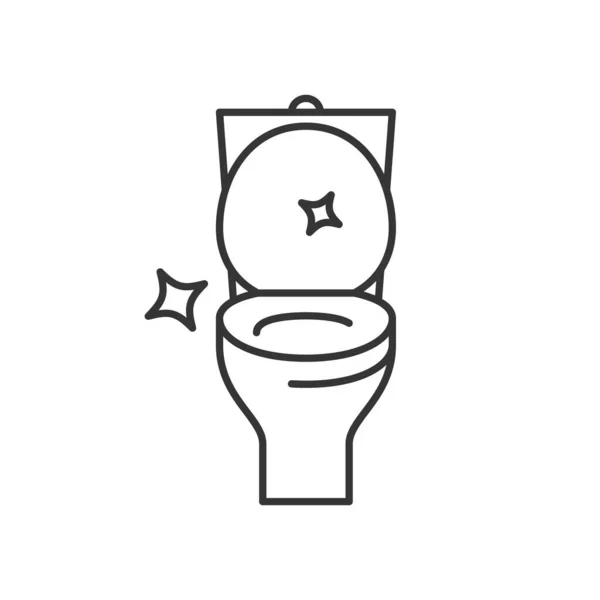 Čistá Ikona Záchodové Linky Pohled Zepředu Piktogram Vodní Skříně Vektorová — Stockový vektor