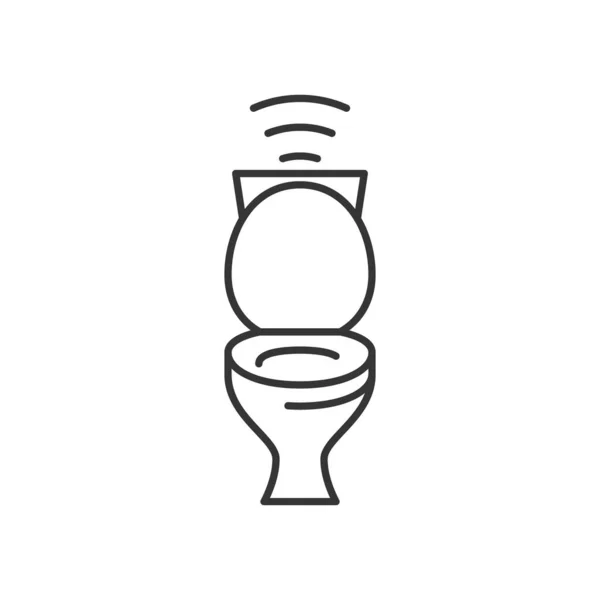 Smart Toilette Linie Symbol Frontansicht Piktogramm Einer Automatischen Toilette Vektor — Stockvektor