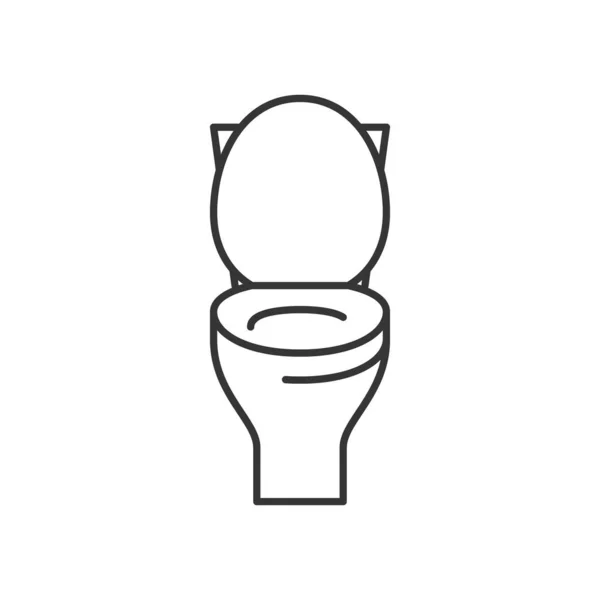 Icône Ligne Toilettes Vue Face Pictogramme Placard Eau Illustration Vectorielle — Image vectorielle