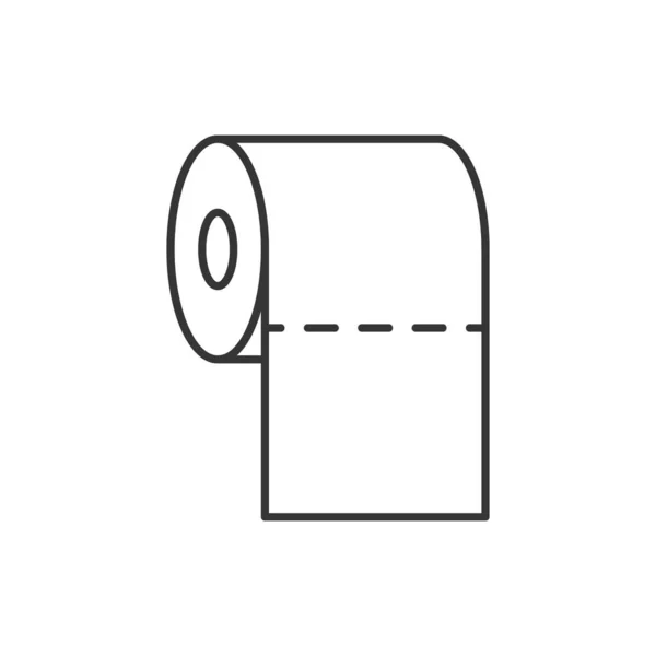 Ikona Linii Papieru Toaletowego Widok Przodu Piktogram Wektorowy Izolowany Białym — Wektor stockowy