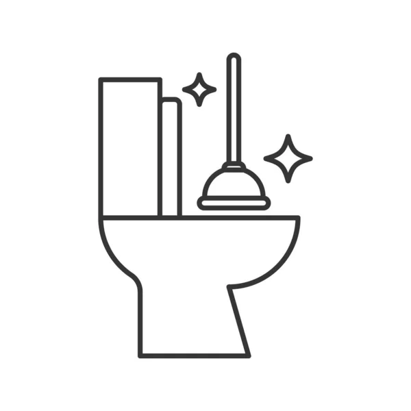 Ikona Čisté Záchodové Linky Boční Pohled Piktogram Šumivého Vektorová Ilustrace — Stockový vektor