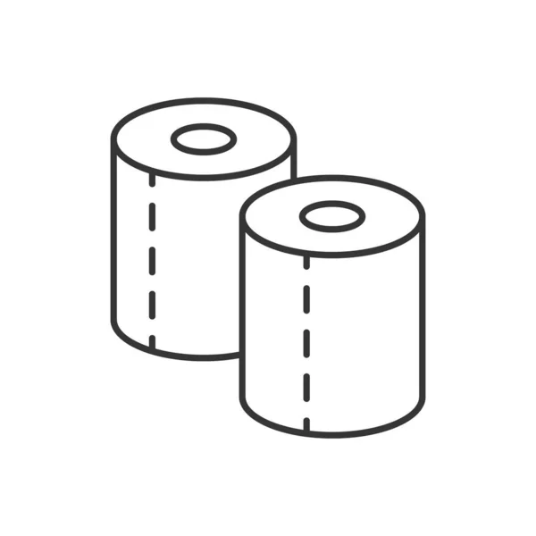 Toilet Paper Line Icon Front View Vector Pictogram Isolated White — Stock Vector