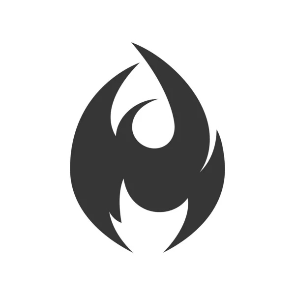 火のアイコン シンプルな黒炎 Emojidex 絵文字デックス 白を基調としたフラットなスタイル — ストックベクタ