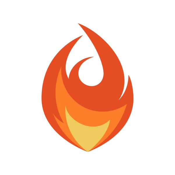 Ikona Ognia Proste Emoji Płomień Płaskim Stylu Izolowane Białym Tle — Wektor stockowy