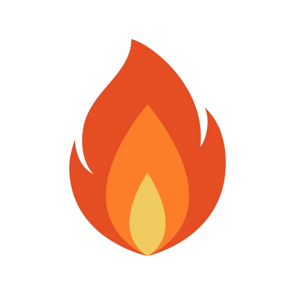 Fire Icon Simple Flame Emoji Flat Style Isolated White Background — Stock Vector