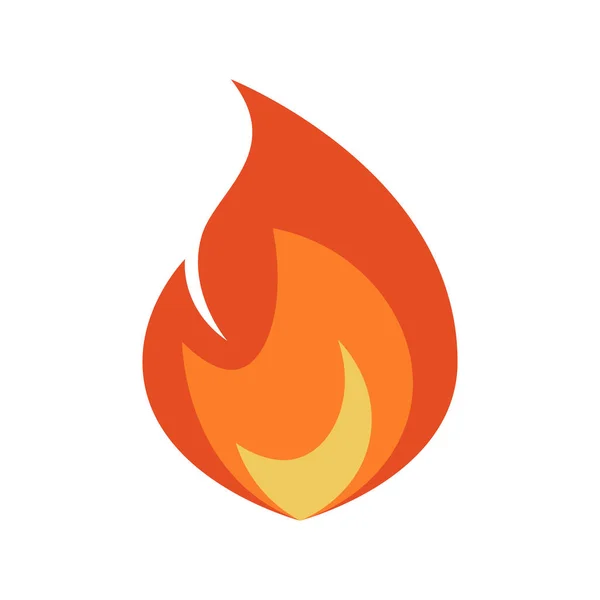 Icône Feu Emoji Flamme Simple Dans Style Plat Isolé Sur — Image vectorielle