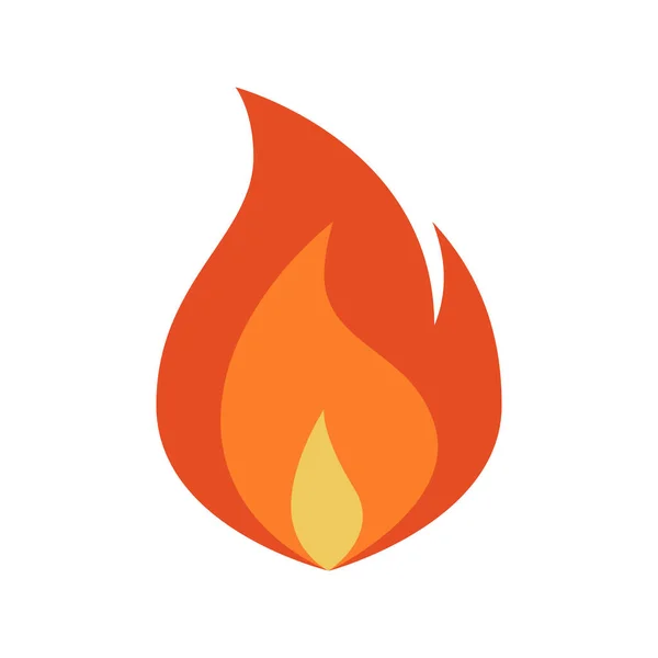 Εικόνα Φωτιάς Απλό Emoji Φλόγα Επίπεδη Στυλ Που Απομονώνονται Λευκό — Διανυσματικό Αρχείο