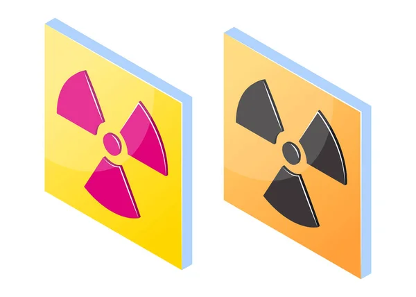 Ionizing Radiation Signs Hazard International Icons Trefoil Isometric View Vector — Stock Vector