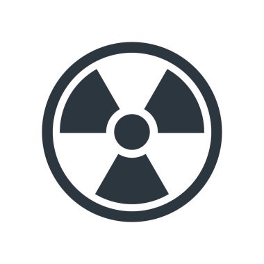 Radyasyon işareti iyonlaştırılıyor. Folyolu bir tehlike ikonu. Beyaz arkaplanda izole edilmiş vektör illüstrasyonu.