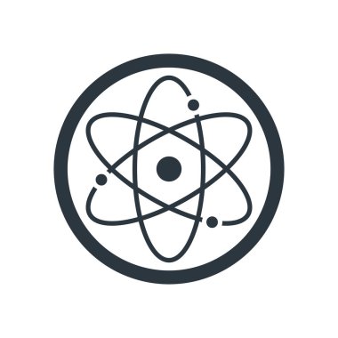 Nükleer savunma ikonu. CBRN sembolü. Basit siyah bir resim. Düz bir arkaplanda izole edilmiş vektör illüstrasyonu.