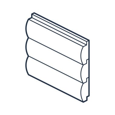 Ahşap kaplama çizgisi izometrik simgesi. Günlük profili. Siyah vektör çizimi beyaz arkaplanda izole edilmiş. İnşaat, mimari, ev dışı ve cephe tasarımı görselleri için Pictogram.