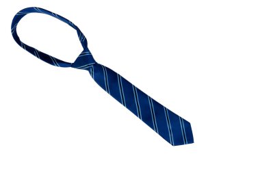 Blue tie isolated on white background for fathers day holiday concept 