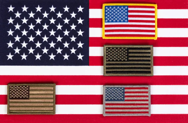 United States Flag Smaller Military Uniform Flags Independence Veterans Memorial — Stock Photo, Image