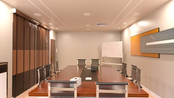 モダンな会議室のインテリアの3Dレンダリング — ストック写真